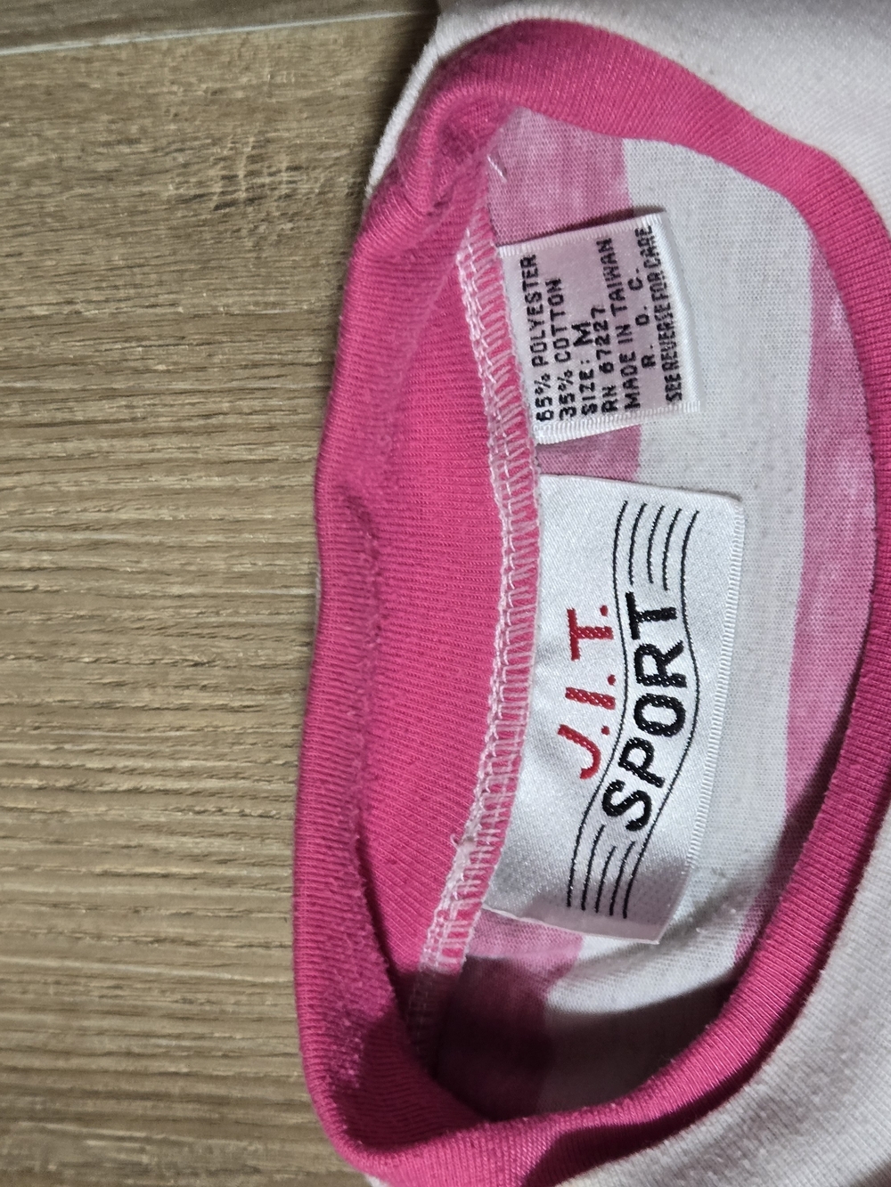 Vintage Pink and White Striped Tee - Picture 3 of 4